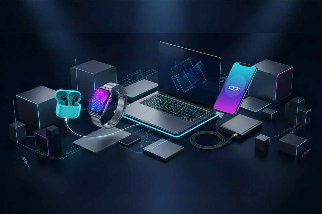 Featured Products collection image for tech and gadgets store with themes color combination